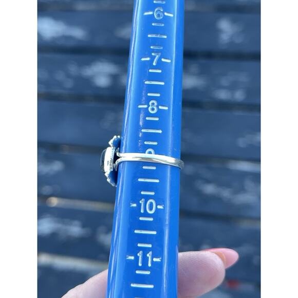 925 Sterling Silver Genuine Blackjack Turquoise Stone Southwestern Ring Sz 9 - Picture 15 of 15